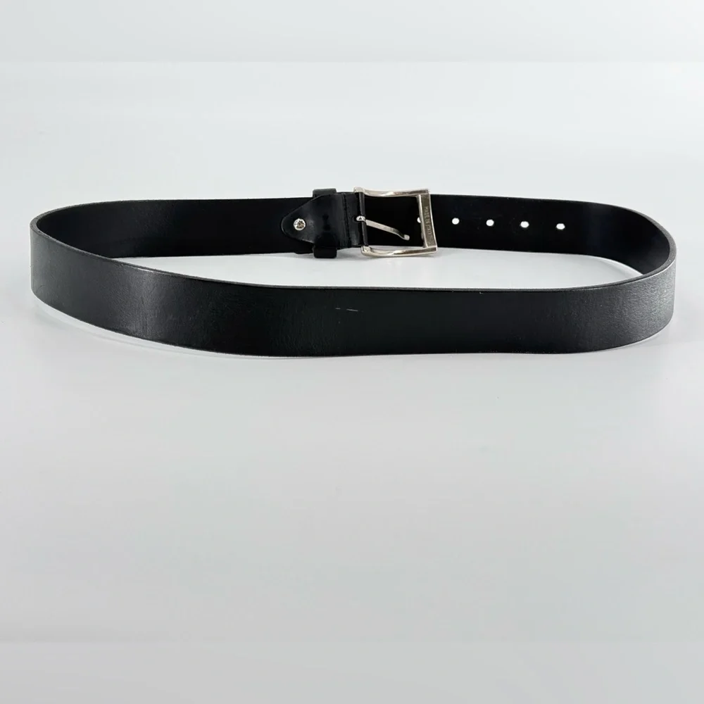 Vera Pelle Juice Italian Leather Black Belt 36‎